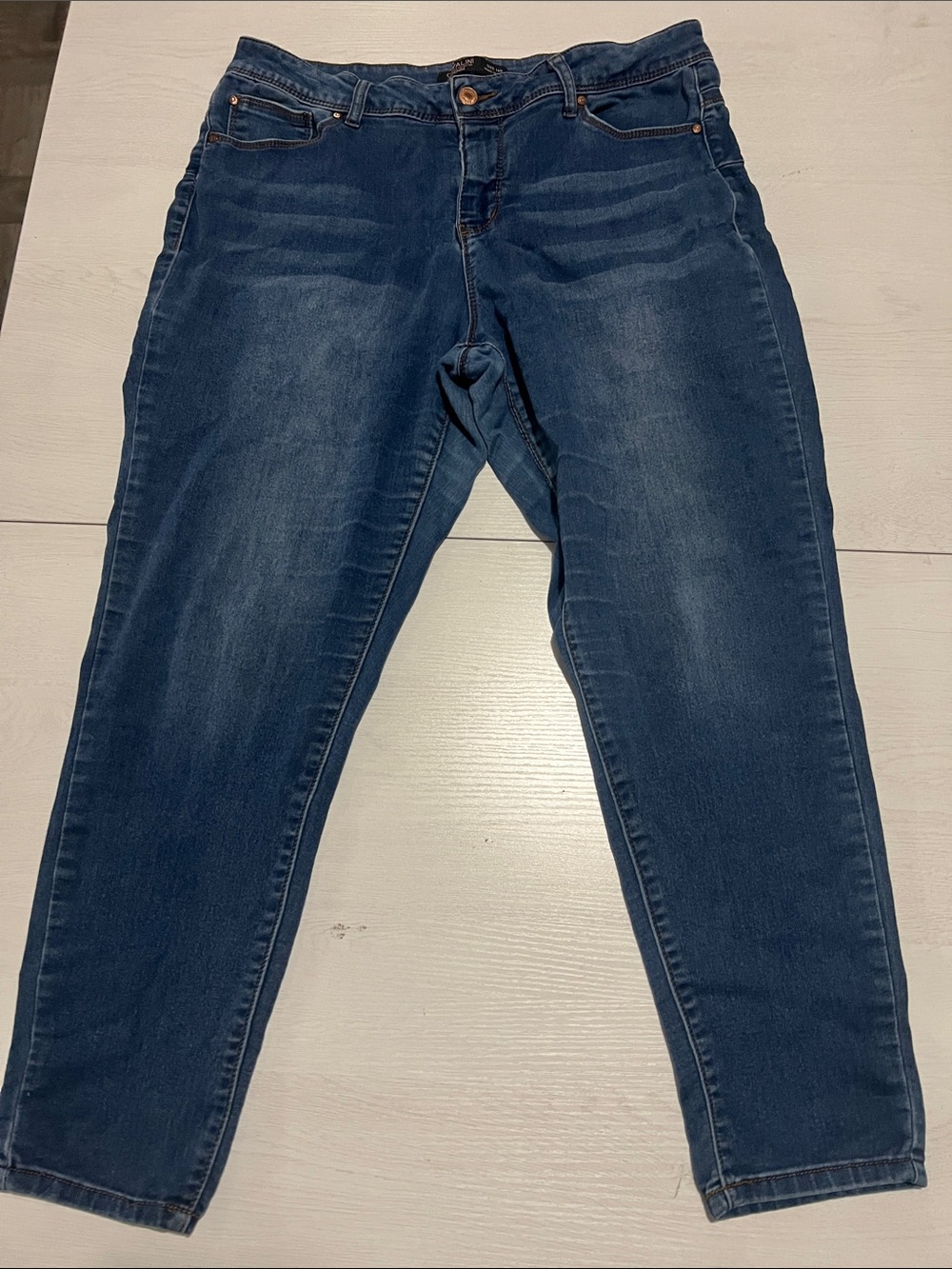 Cavalini Straight Leg Jeans - Dark Blue Wash